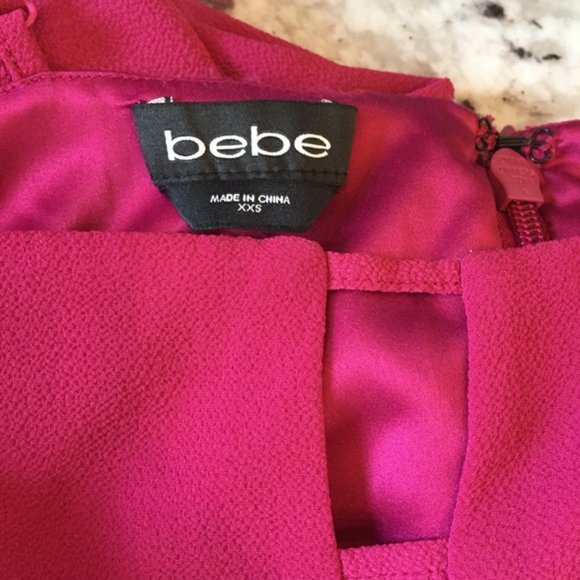 BEBE ‘Lattice Detail Woven Dress’ Flutter Sleeve ii - Picture 5 of 8